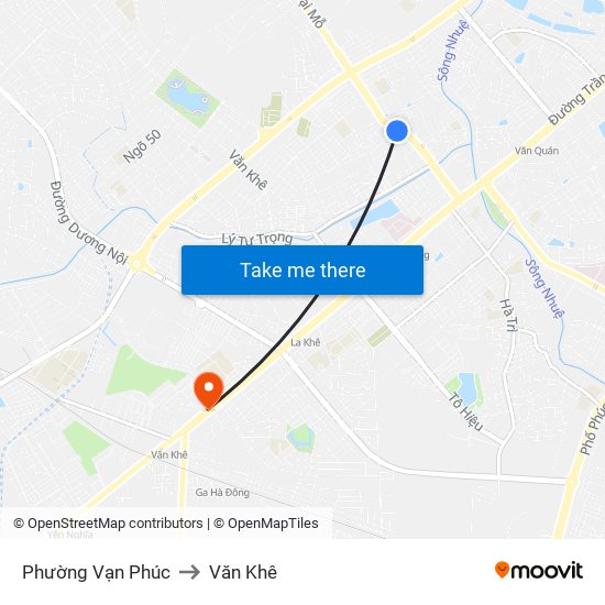 Phường Vạn Phúc to Văn Khê map