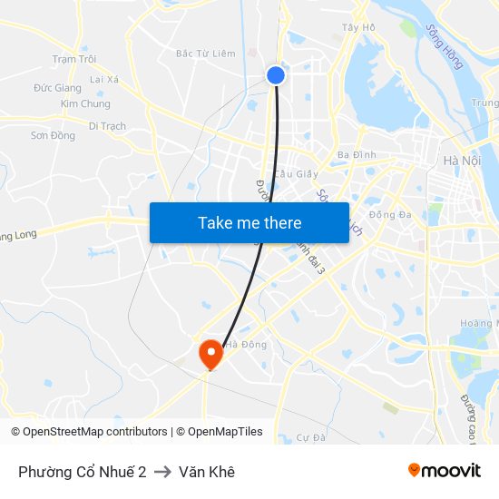 Phường Cổ Nhuế 2 to Văn Khê map