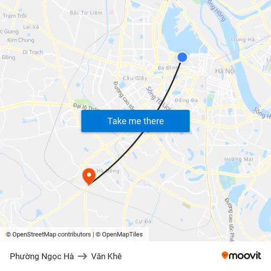 Phường Ngọc Hà to Văn Khê map