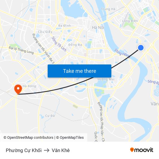 Phường Cự Khối to Văn Khê map