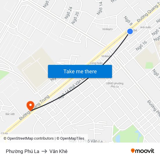 Phường Phú La to Văn Khê map