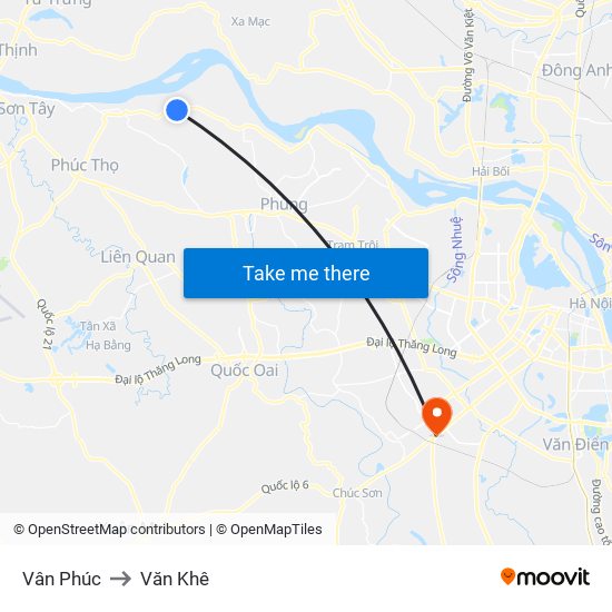 Vân Phúc to Văn Khê map