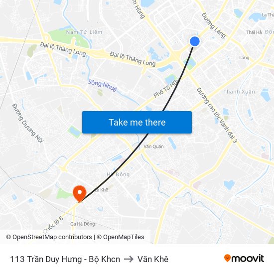 113 Trần Duy Hưng - Bộ Khcn to Văn Khê map
