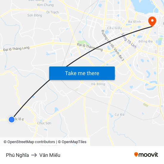 Phú Nghĩa to Văn Miếu map