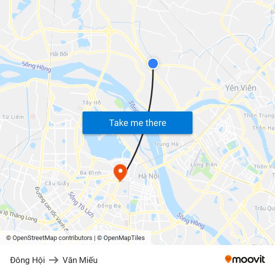 Đông Hội to Văn Miếu map