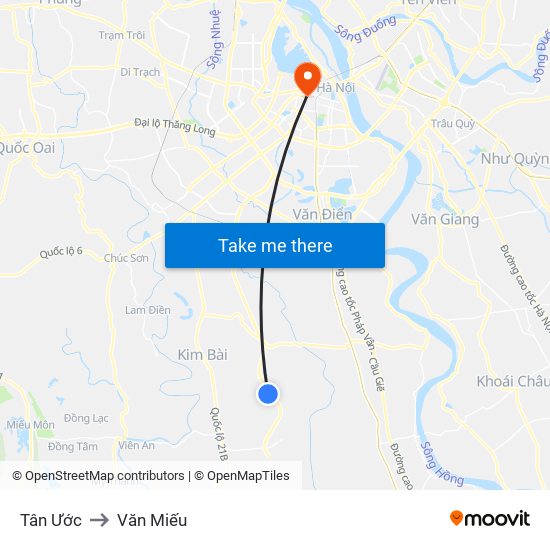 Tân Ước to Văn Miếu map