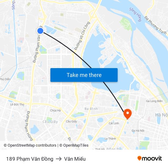 189 Phạm Văn Đồng to Văn Miếu map