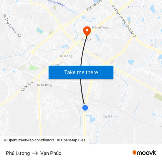 Phú Lương to Vạn Phúc map