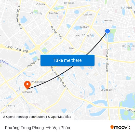 Phường Trung Phụng to Vạn Phúc map