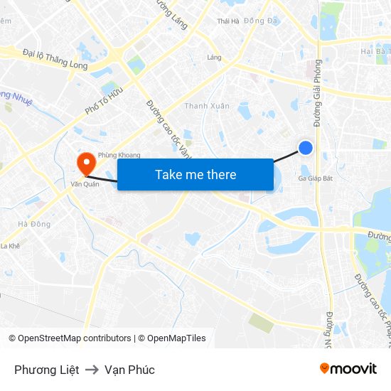 Phương Liệt to Vạn Phúc map