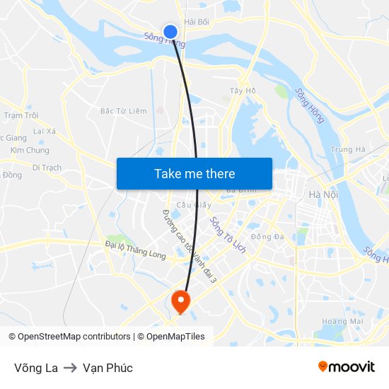 Võng La to Vạn Phúc map