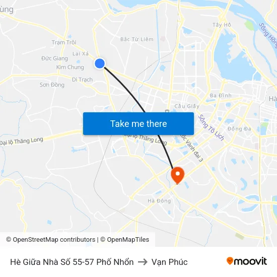 Hè Giữa Nhà Số 55-57 Phố Nhổn to Vạn Phúc map