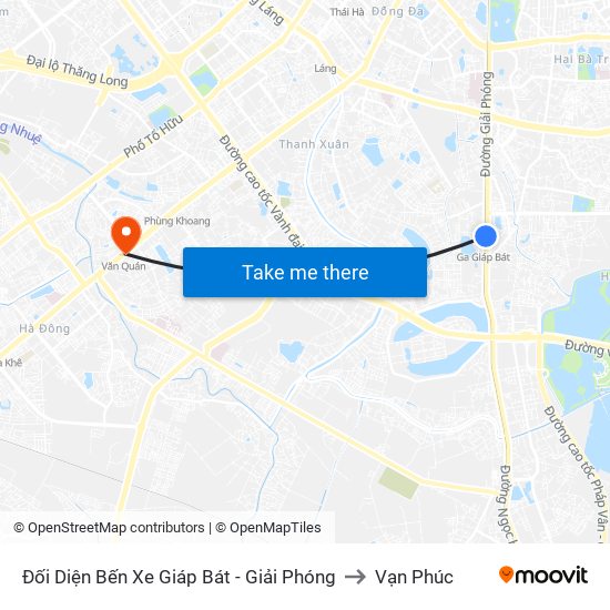 Đối Diện Bến Xe Giáp Bát - Giải Phóng to Vạn Phúc map