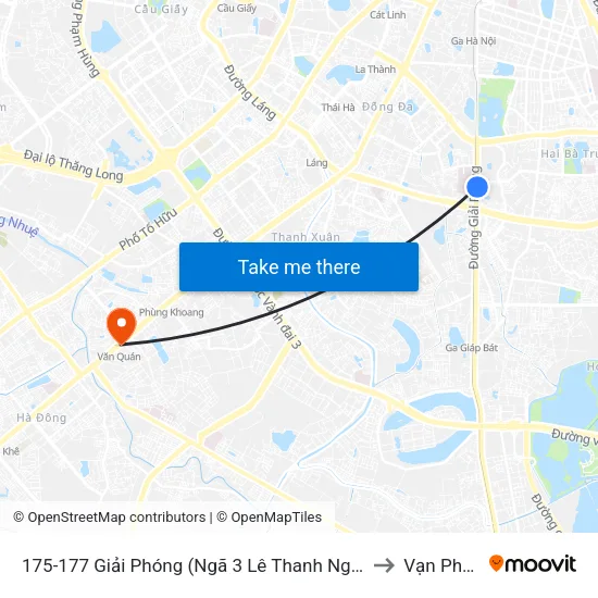 175-177 Giải Phóng (Ngã 3 Lê Thanh Nghị) to Vạn Phúc map
