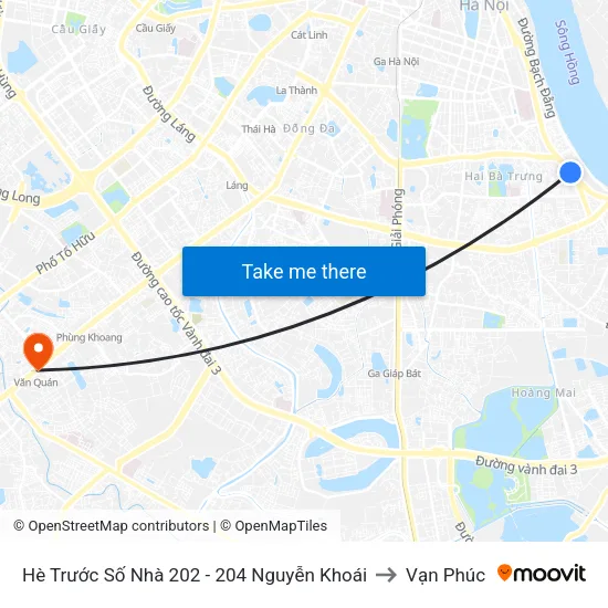 Hè Trước Số Nhà 202 - 204 Nguyễn Khoái to Vạn Phúc map