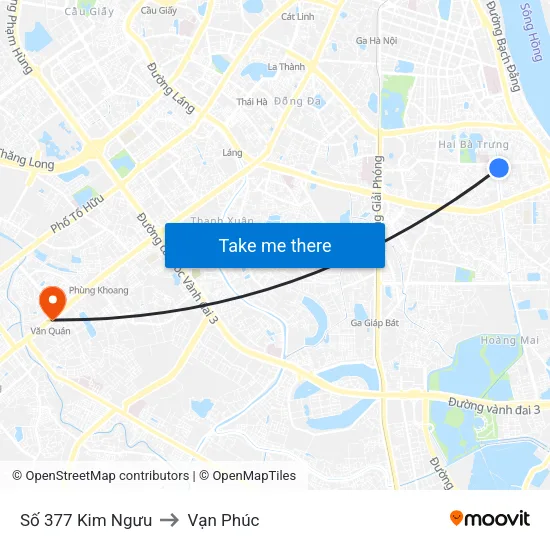 Số 377 Kim Ngưu to Vạn Phúc map