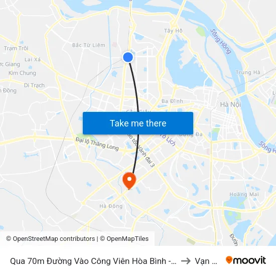 Qua 70m Đường Vào Công Viên Hòa Bình - Phạm Văn Đồng to Vạn Phúc map