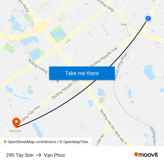 290 Tây Sơn to Vạn Phúc map