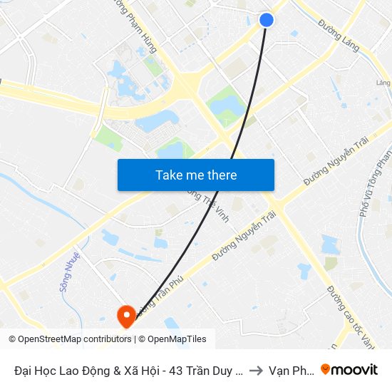 Đại Học Lao Động & Xã Hội - 43 Trần Duy Hưng to Vạn Phúc map