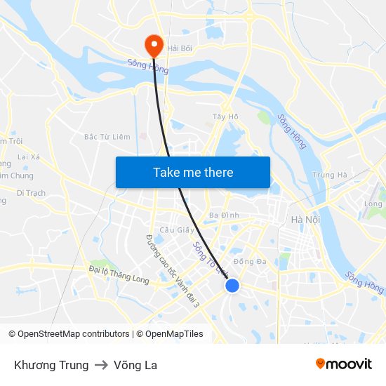 Khương Trung to Võng La map