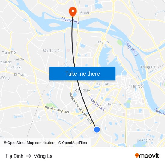 Hạ Đình to Võng La map