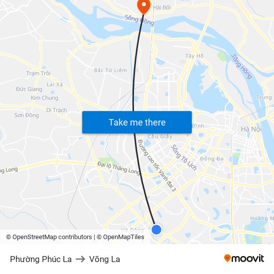 Phường Phúc La to Võng La map