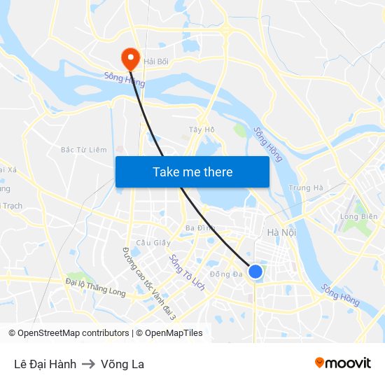 Lê Đại Hành to Võng La map