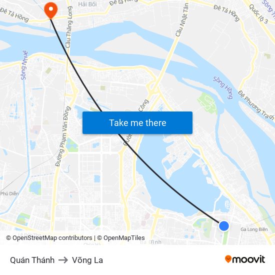 Quán Thánh to Võng La map