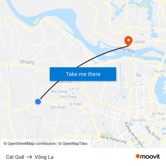 Cát Quế to Võng La map