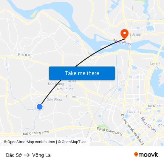 Đắc Sở to Võng La map