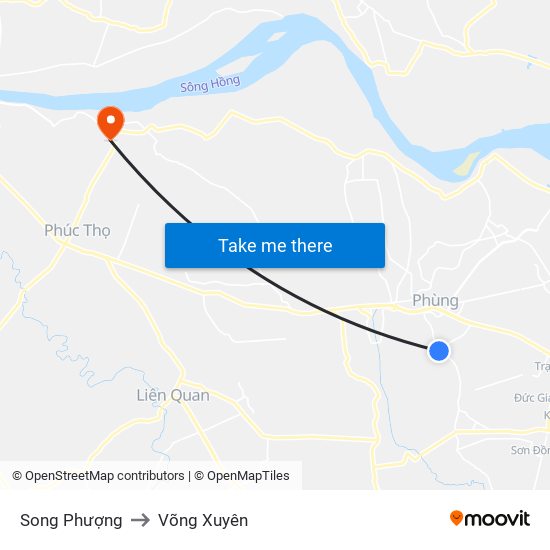 Song Phượng to Võng Xuyên map