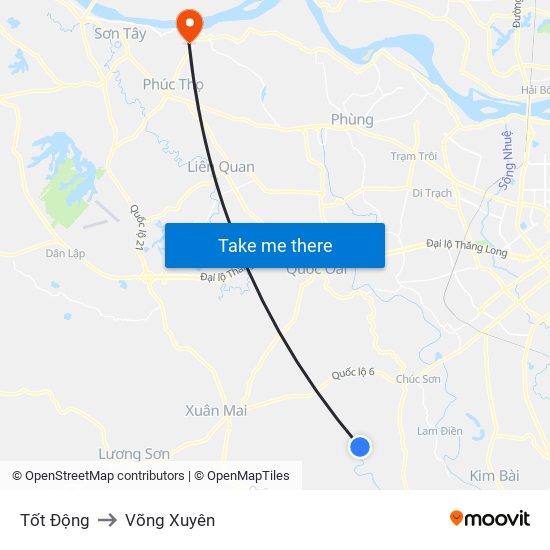 Tốt Động to Võng Xuyên map