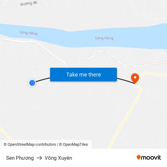 Sen Phương to Võng Xuyên map