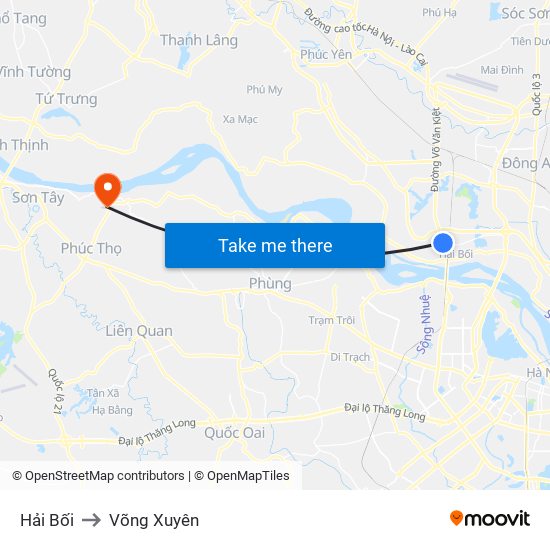 Hải Bối to Võng Xuyên map