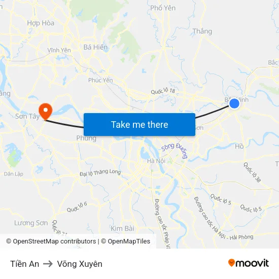 Tiền An to Võng Xuyên map