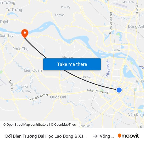 Đối Diện Trường Đại Học Lao Động & Xã Hội - 48 Trần Duy Hưng to Võng Xuyên map