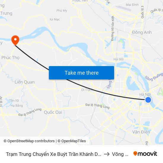 Trạm Trung Chuyển Xe Buýt Trần Khánh Dư (Khu Đón Khách) to Võng Xuyên map