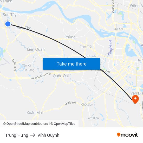 Trung Hưng to Vĩnh Quỳnh map