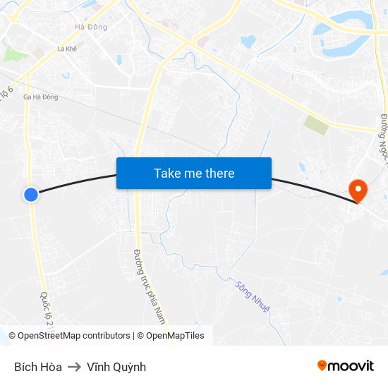 Bích Hòa to Vĩnh Quỳnh map