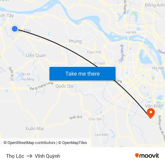 Thọ Lộc to Vĩnh Quỳnh map