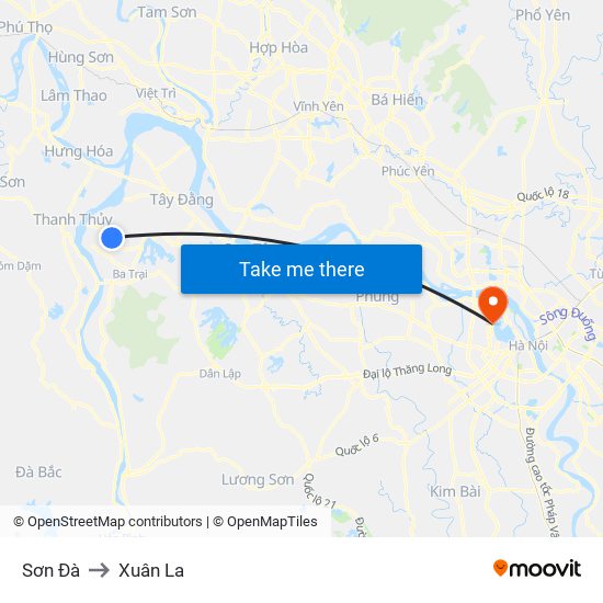 Sơn Đà to Xuân La map