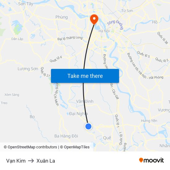 Vạn Kim to Xuân La map