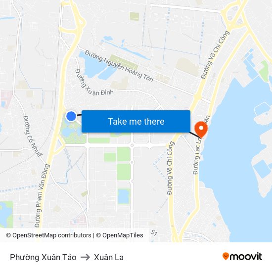 Phường Xuân Tảo to Xuân La map