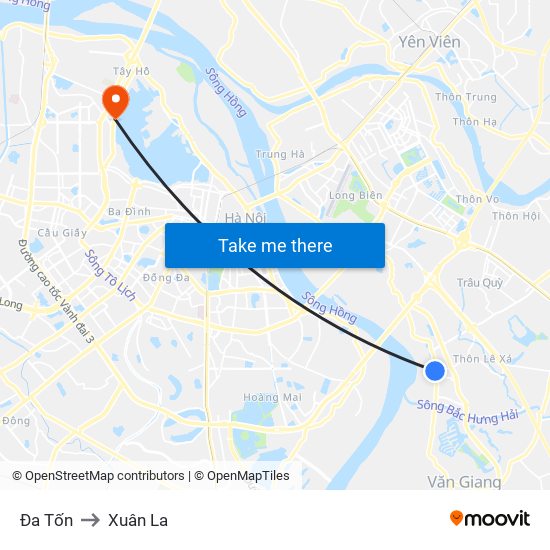 Đa Tốn to Xuân La map