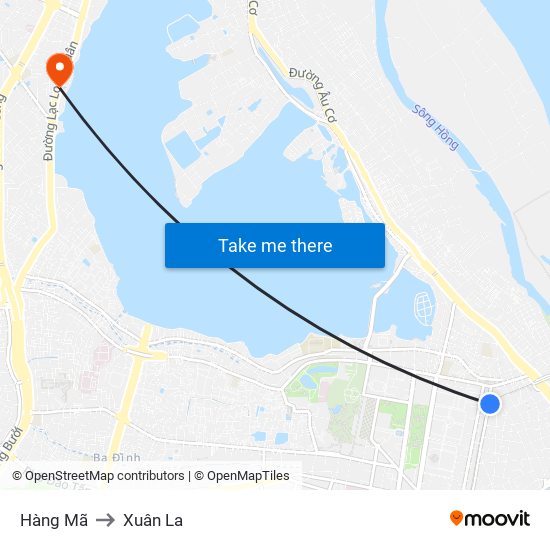 Hàng Mã to Xuân La map