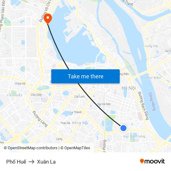 Phố Huế to Xuân La map