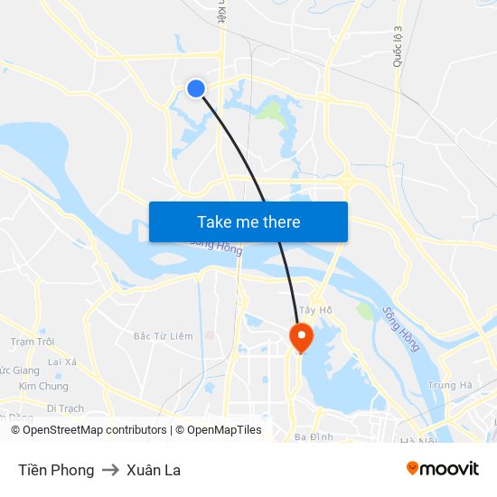 Tiền Phong to Xuân La map