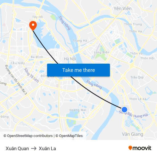 Xuân Quan to Xuân La map