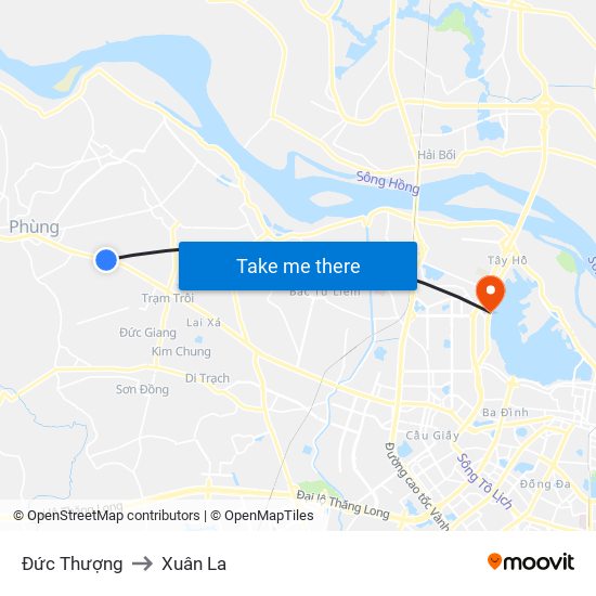 Đức Thượng to Xuân La map