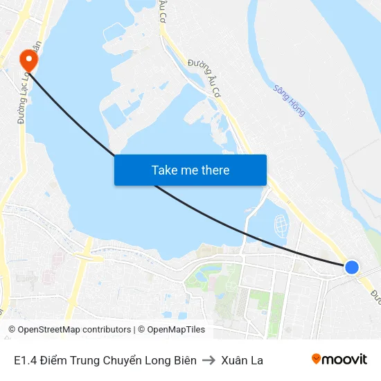 E1.4 Điểm Trung Chuyển Long Biên to Xuân La map